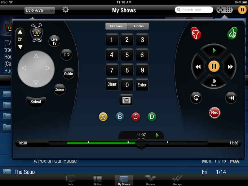 Illustration for article titled TiVo iPad Remote